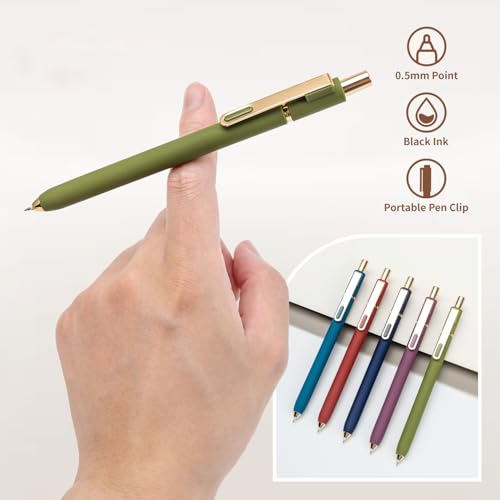 Aisibeiger 0.5mm Gel Pens Black Ink, Mixed 10-count