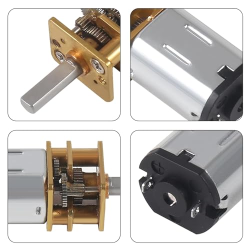 TICFOX N20 DC 6V Miniatur Getriebemotor, Mikro Geschwindigkeitsreduzierungsmotor, 50RPM Untersetzungsgetriebe Gleichstrommotor mit Metallgetriebe für RC Auto Robotermodell DIY Motor