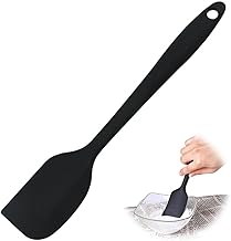 Rubber Spatula, Spatula, Silicone, Rubber Spatula, Heat-Resistant, Spatula, Kitchen Spatula, Heat Resistant, Dishwasher Safe, Cookware, Baking, One-Molding, Kitchen Tool [Black]