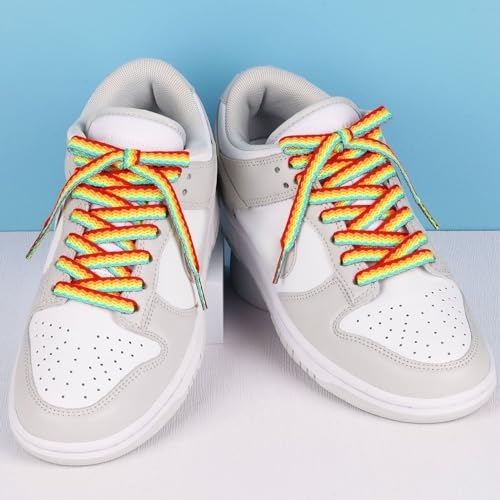 Image of Booyckiy 3 /4 inch Wide Satin Ribbon Shoelaces Flat Colorful Shoe Laces for Women Girls
