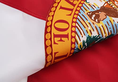 Drapeau de Floride 9,5x15,2 cm brodé FRF FLAG en nylon 210D résistant avec oeillets - 3