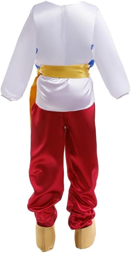 Dressy Daisy Arabian Prince Genie Costume Set with Hat and Shoes Cover for Toddler Kids Boys Halloween Party Dress Up Outfit