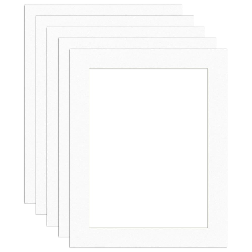 Procut Global 40x50cm White Picture Mounts Board to Fit 40x30cm Aperture Size - Photo Mount Card Ideal for Prints, Artwork, Crafts & Certificates - Sizes & Colors Available - Pack of 5
