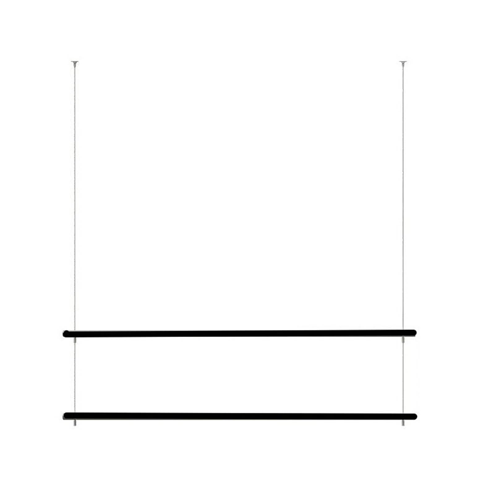 Tringle à vêtements murale réglable en métal noir pour magasin et maison