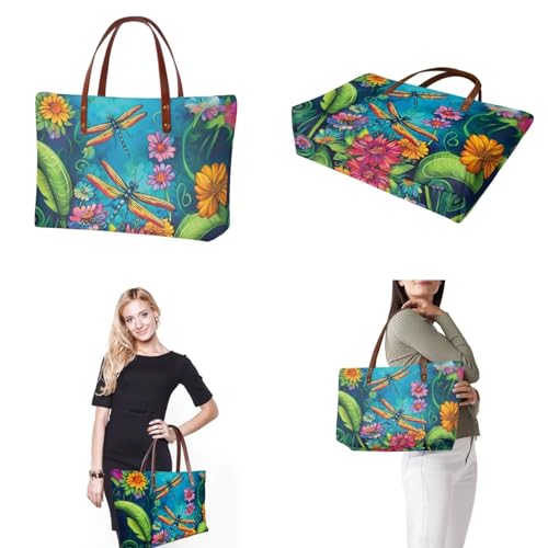Image of 2PCS Tote Bag for Women Top Handle Purse with Wallet, Hobo Bag Tote Shoulder Bag with PU Cosmetic Bag