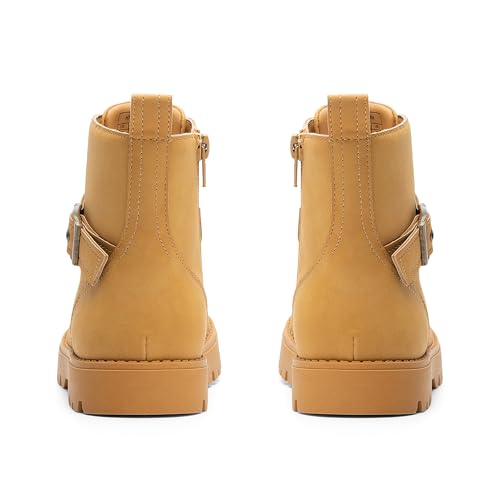 DREAM PAIRS Boys Girls Ankle Boots Lace-up with Buckle Strap Combat boot for Toddler/Little Kid/Big Kids4