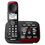 Panasonic 1 Handset Amplified Cordless Phone with Slow Talk, 40dB Volume Boost, 100dB Lound Visual Ringer, Hearing Aid Compatibility, Large Screen and Backlit Keypad, Link2Cell - KX-TGM430B (Black)