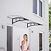 Auvent Twinline 138x94 cm, marquise de porte d'entrée en polycarbonate alvéolaire transparent, fixation en plastique anthracite, Schulte V1220-30-30