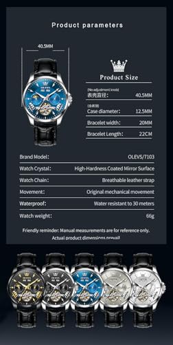 Image of OLEVS Watches for Men Quartz Fashion Business Waterproof Analog Stainless Date Week Diamond Luminous Mens Watch