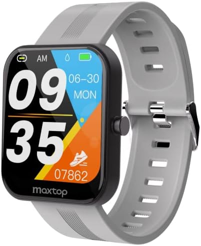 MAXTOP Smart Watch for Women Men,1.69" Touch Screen Fitness Tracker for iPhone Android Phone IP68 Waterproof,Finess Watch with Step Calorie Counter Sleep Monitoring Pedometer Watches, T11 Pro Gray