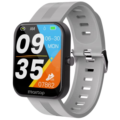 MAXTOP Smart Watch for Women Men,1.69" Touch Screen Fitness Tracker for iPhone Android Phone IP68 Waterproof,Finess Watch with Step Calorie Counter Sleep Monitoring Pedometer Watches, T11 Pro Gray