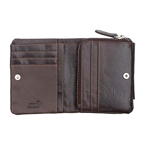 Wombat Men's Buffalo Brown Leather Trifold Wallet RFID Blocking Cover