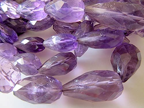 Perles d'améthyste facettées en forme de goutte 14-18mm pour la création de bijoux artisanaux DIY
