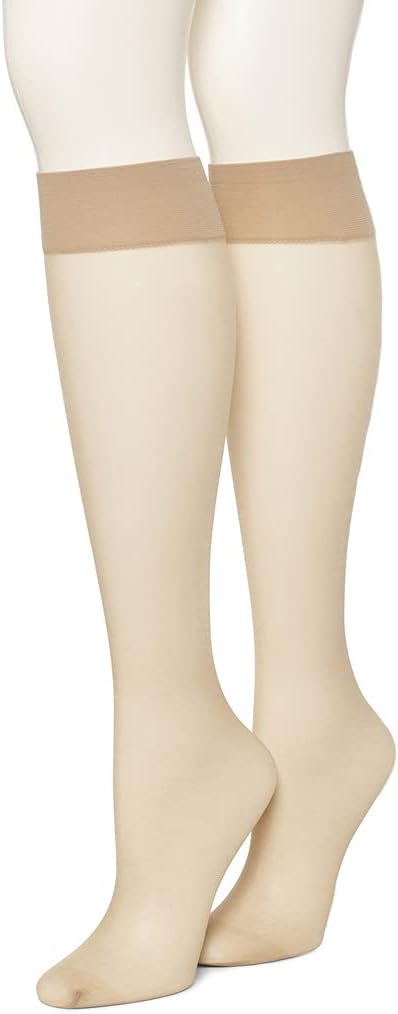 Women's Sheer Knee Hi Socks 2 Pair Pack