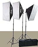 2400 Watt Softbox Lighting Kit Chromakey Green Screen Video Lighting Kit Three Softbox, 12 x 45watt Flourescent Bulb, 3 x lightstand by Fancierstudio 9004S-3