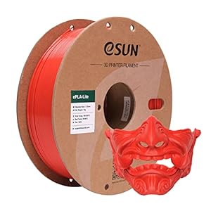 eSUN PLA Filament 1.75mm, Modifiziertes 3D Drucker Filament PLA, Maßgenauigkeit +/- 0.03mm, 1KG Spule (2.2 LBS) 3D Druck Filament für 3D Drucker (C-Rot, PLA Lite – 1KG)