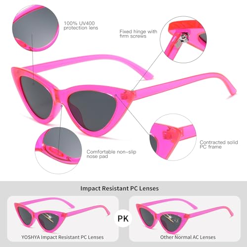 Retro Vintage Narrow Cat Eye Sunglasses for Women Clout Goggles Plastic Frame4