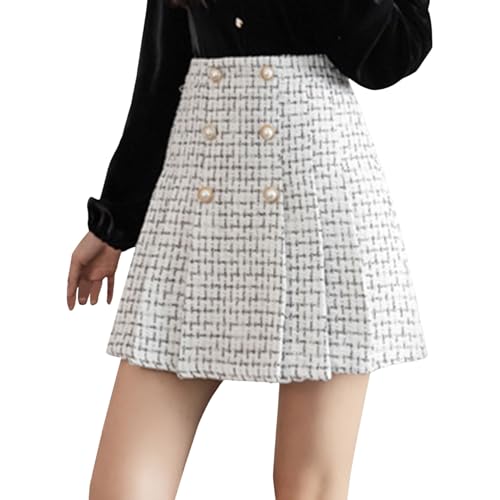 Falda de cuadros plisada de mujer para tus looks de oficina y salidas casuales de invierno
