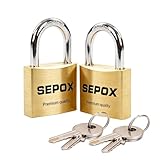 SEPOX® Twins Brass Compact Solid Padlock with Same 4 Keys, 30mm 1-3/16