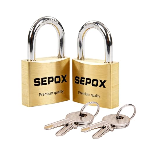 SEPOX® Twins Brass Compact Solid Padlock with Same 4 Keys, 30mm 1-3/16