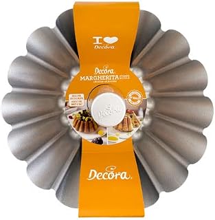 Decora 0075036 Margherita Mould C/Hole Ø 20 X 8,5 H cm Non Stick, Silber/Schwarz