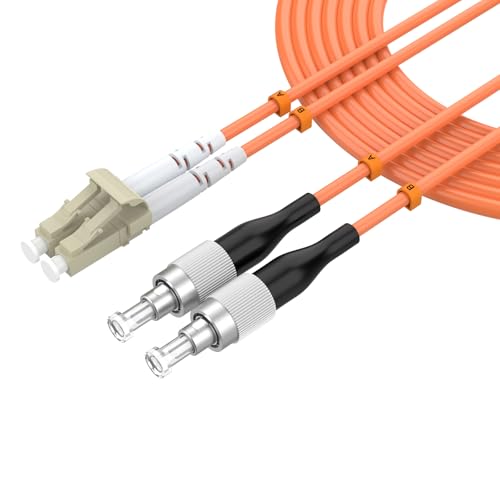 lidkew OM1 LC to FC Fiber Patch Cable,0.6M/1.96FT Fiber Optic Jumper,10GB Multimode Duplex 62.5/125μm Optical Patch Cord for Transceiver,Switch,UPC,LSZH