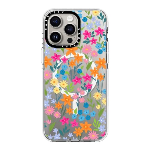 Coque transparente iPhone 15 Pro Max fleurs printanières pour le quotidien