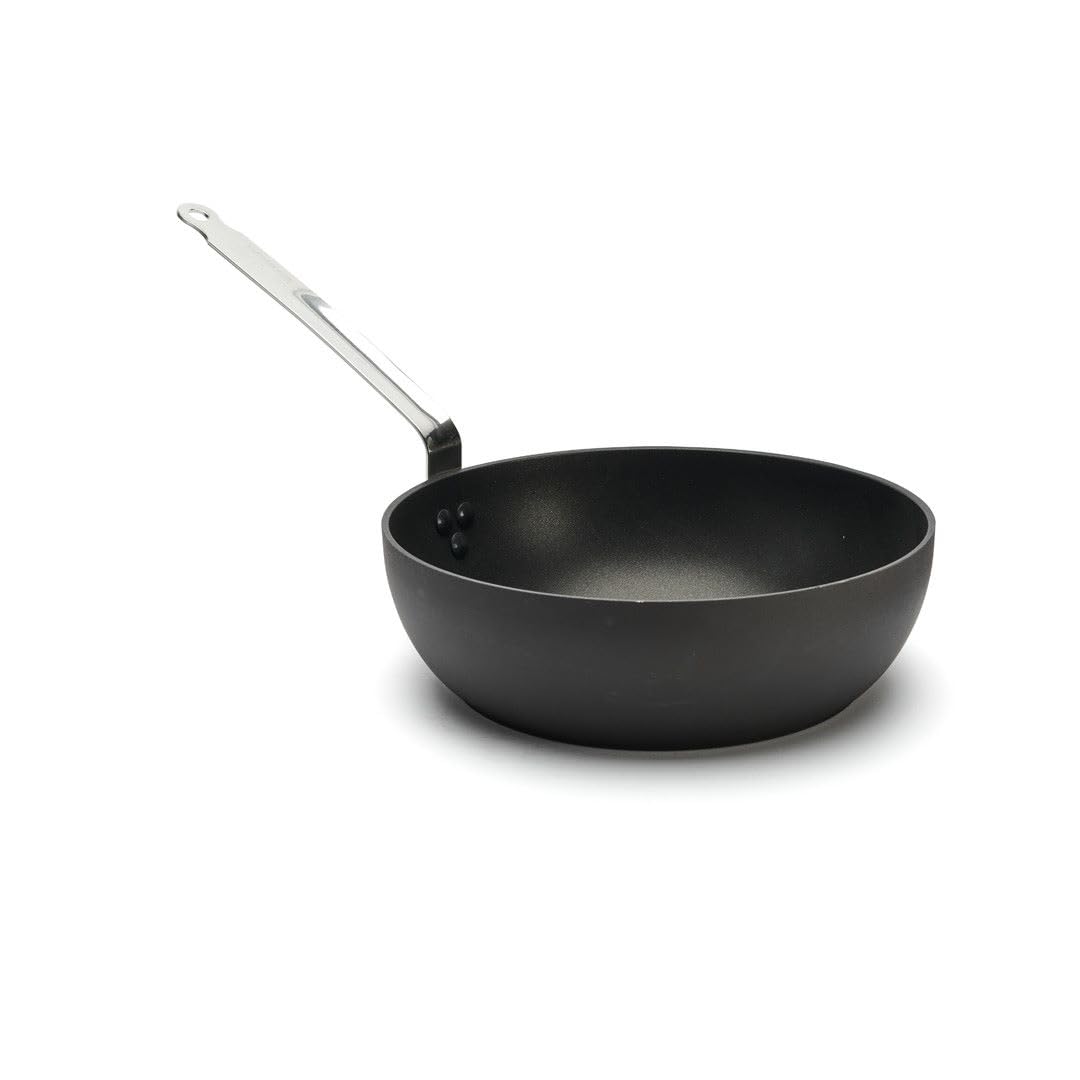 DE BUYER - Sauteuse bombée antiadhésive CHOC INTENSE en aluminium - Diamètre 28 cm -, Noir