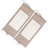 LALAFINA 2 Rollos de Papel de Pergamino Chino Vacío para Caligrafía y Pintura Varillas de Madera, Tamaño Mini, Color Marrón, Adecuado para Manualidades y Arte Pincel Tradicional
