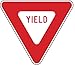 Zing, R1-2-24HA, Traffic Sign, 24 x 24In, R/WHT, Yield, R1-2