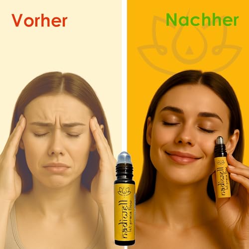 Nadiwell Mental Balance Roll-On | Anti-Stress Aromaöl für Ruhe & Fokus | Mit ayurvedischen Ölen & Marmapunkt-Anwendung | 100% natürlich & vegan