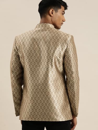 Image of VASTRAMAY Men's Banarasi Brocade Slim Fit Jodhpuri | Handcrafted Ethnic Outfit with Mandarin Collar
