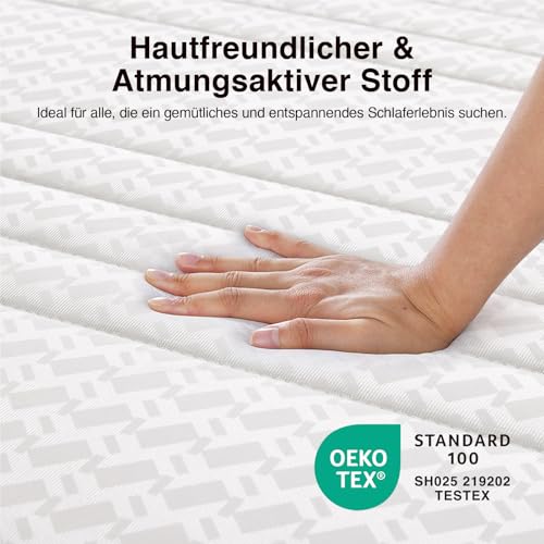 Novilla Matratze H3/H4 7-Zonen Kaltschaummatratze 140x200 | Verschiedene Größen & Höhen | Atmungsaktiver Bezug bei 60° Waschbar | Öko-Tex & CertiPUR-US Zertifiziert | Rollmatratze 12 cm