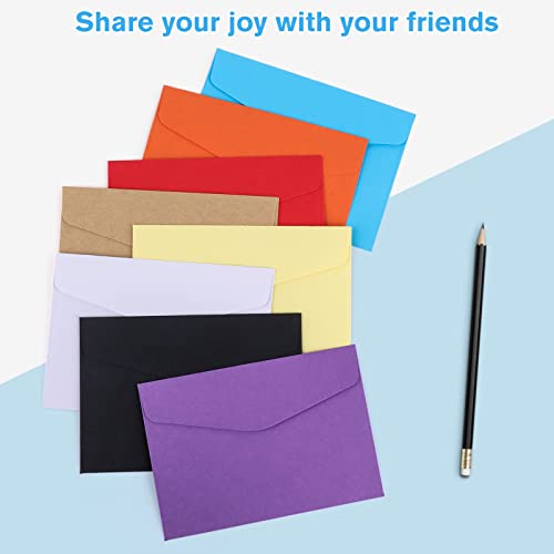 MXTIMWAN | Mini-Umschläge - 70 Briefumschläge Bunt - Bunte Umschläge in 14 unterschiedlichen Farben, 11.6 X 8.2CM, Geschenkidee, Basteln