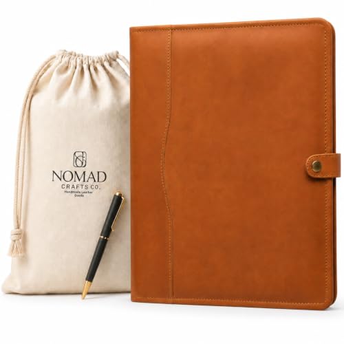 Image of Leather Portfolio, Leather Binder with Pen, Leather Portfolio for Men and Women, Leather Padfolio, Leather Folder, Portfolio Binder, Business Portfolio Men and Women