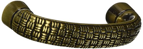 3-Inch C/C 3 1/2-Inch Overall Rattan Pull, Satin Antique Brass - MNG Hardware 14610