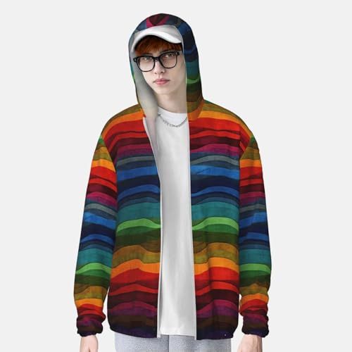 UPF 50+ Rainbow Sun Protection Hoodie Full Zip Long Sleeve Lightweight Hoodie Jacket Rash Guard Shirts3