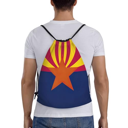 Arizona state flag print Drawstring Bag Sack Gym Bag Ditty Bag for Gym Traveling, Hiking, Yoga, Shopping for Adult2