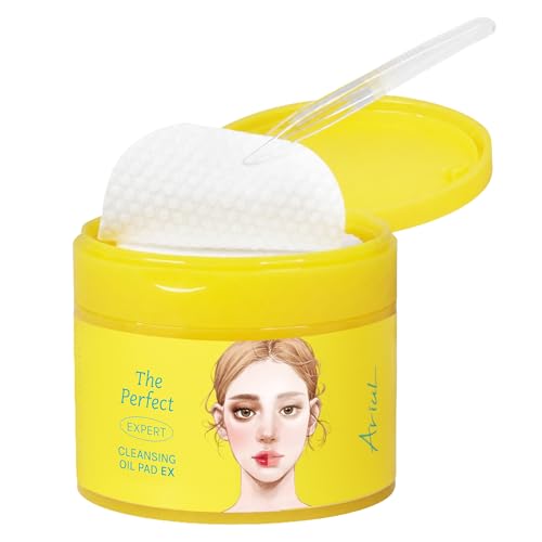 Ariul The Perfect Cleansing Oil Pads EX Korean Facial Cleansing Pads for Makeup Removal Gentle Oil Makeup Remover Wipes with Plant Extracts Hydrating Face Cleanser Pad (60 Sheets)
