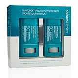 Colorescience Sunforgettable Total Protection Sport Stick SPF 50, Set of 2, Mineral, Broad Spectrum, Water/Sweat Resistant, Reef Safe, Hypoallergenic, 2 ct.