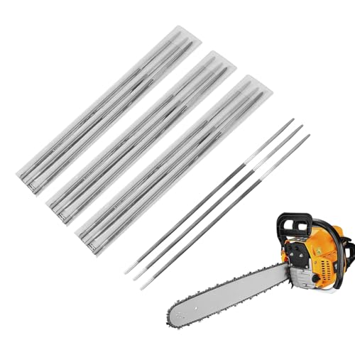 Lime per sega a catena da 5/32 pollici, Affila Catena Motosega Catene Lime per motosega circolare professionale da 4 mm Lima per sega a catena per lavorazione del legno(12 bastoncini)