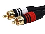 Monoprice 105348 15 ft Premium 2 RCA/2 RCA męski na męski kabel Warhorse Guitars Przewody elektryczne AWG 22 Czarny