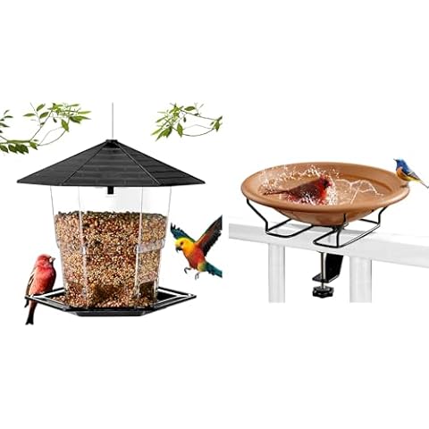 Jealoeur Bird Feeder + Bird Bath Cover