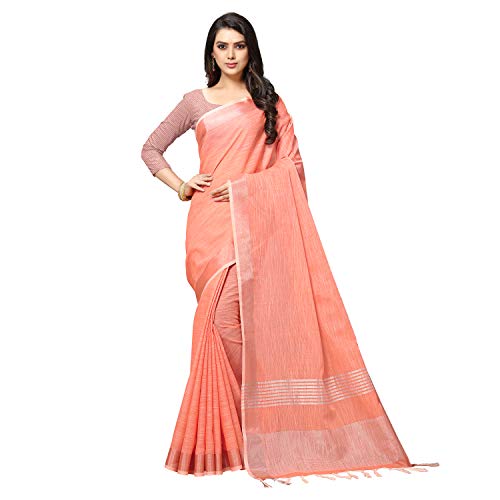 Rekha Maniyar Women's Jacquard Linen Saree With Unstitched Blouse Piece (SILVERLINEN) product image 12