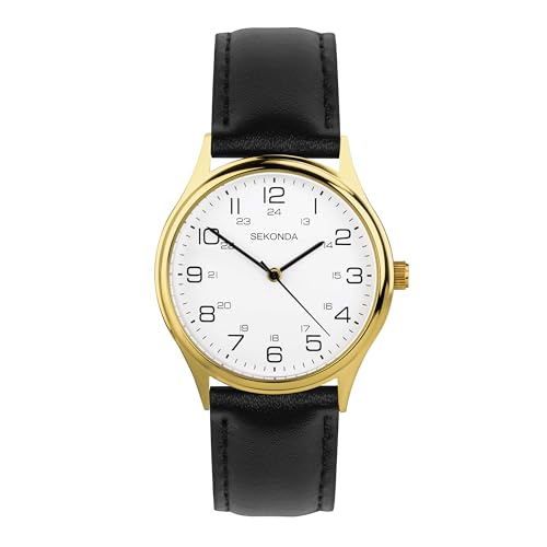 Montre Sekonda Evans homme : fini les bracelets inconfortables avec ce cuir noir 38 mm