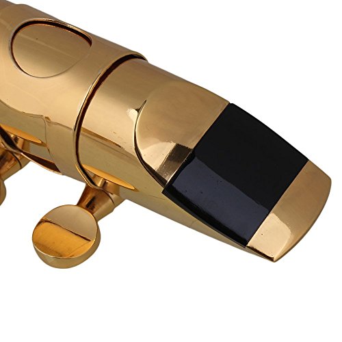 Yibuy #6 Golden Brass B-flat Soprano Saxophone Mouthpiece with Ligature Reed