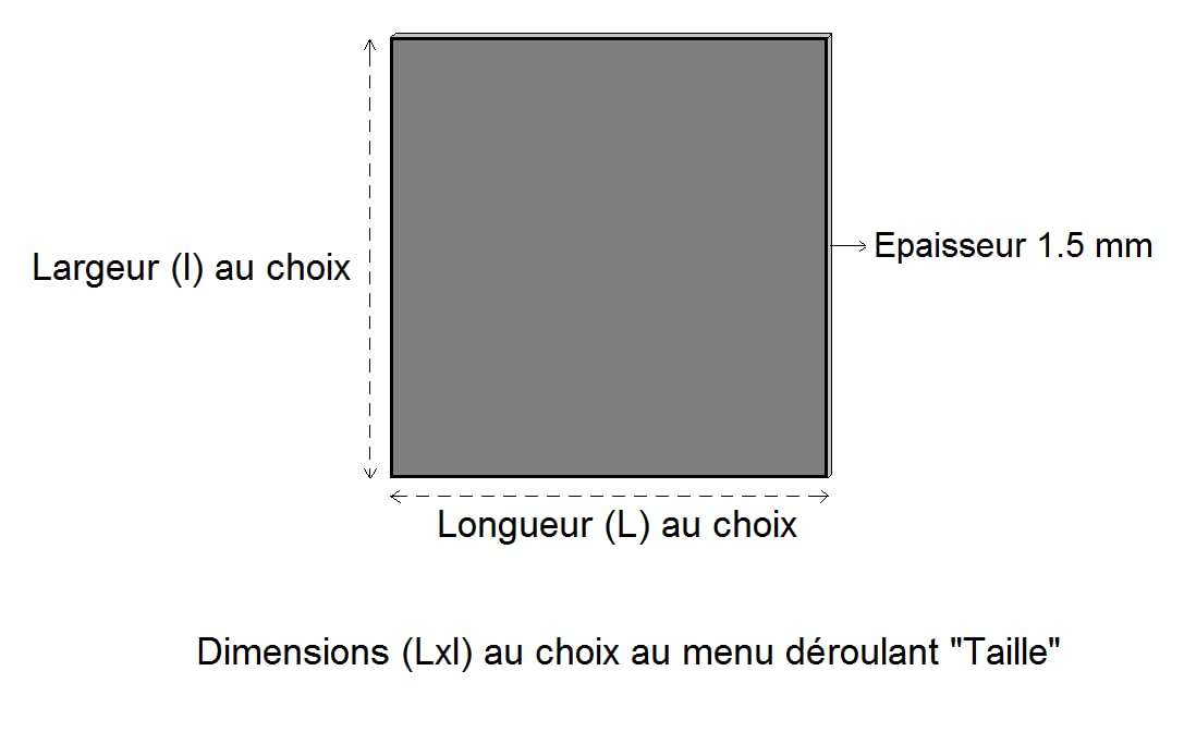 LeMétal - Tôle acier 1.5 mm- Dimensions au choix (500x600 mm)
