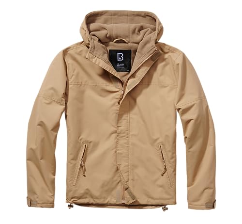 Men's Fleece-lined Full Zip Windbreaker, Camel - L