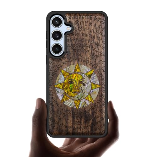 Coque bois Galaxy S24 FE motif Soleil et Lune idéal au quotidien pour smartphone Samsung
