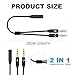 2 in 1 Headphone Mic Splitter,audio splitter,headset splitter,3.5mm Female to 2 Dual 3.5mm Male Cable,Microphone Splitter,Compatible with Gaming Headset, Earphone, Speaker, Desktop, Laptop- 25cm